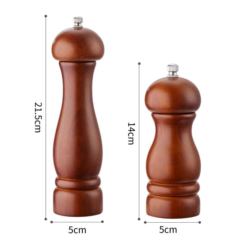 5/8 Inch Manual Pepper Grinder Wooden Salt and Pepper Mills Shaker with Ceramic Rotor Solid Wood Spices Grinder for Kitchen Home