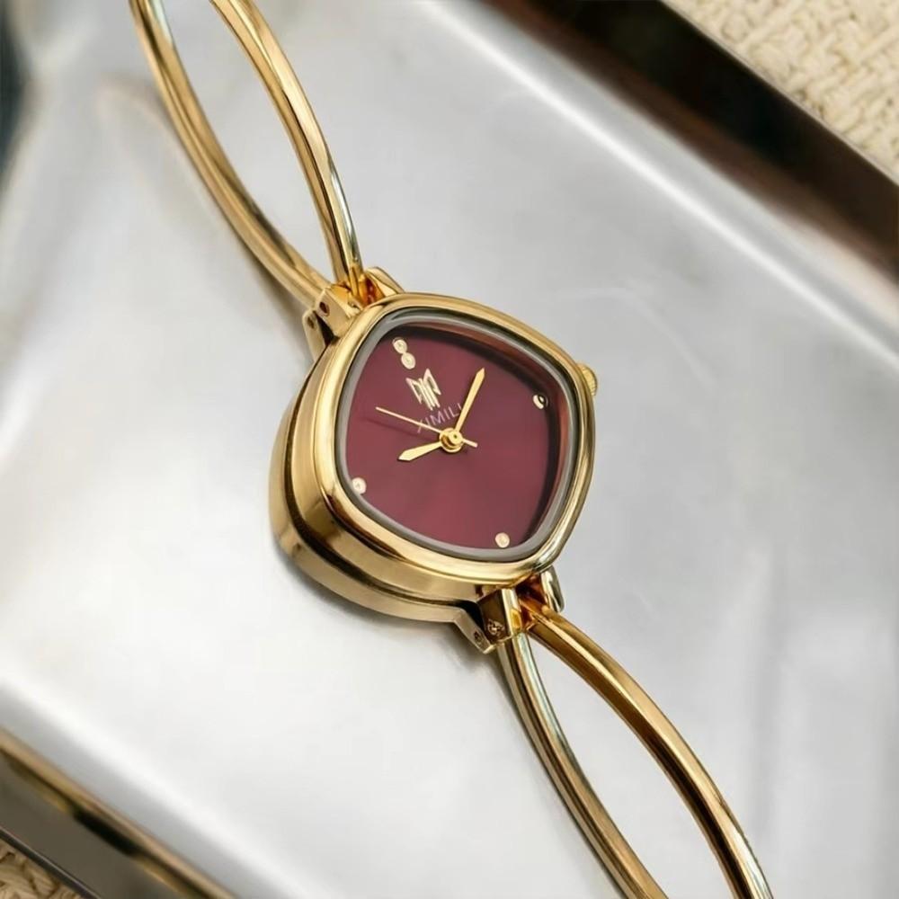 Solid Color Dial Square Bangle Watch Thin Metal Bracelet Ladies Wristwatch Bracelet Wristwatch