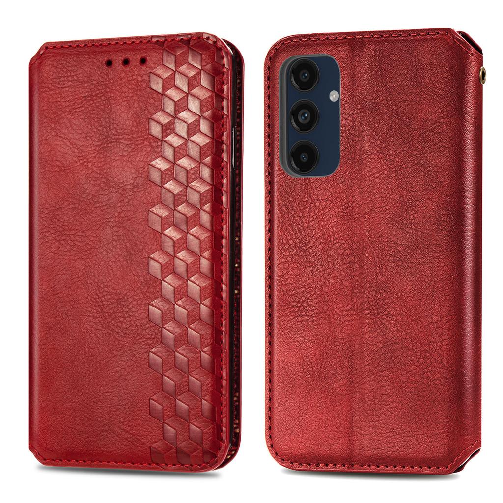 For Samsung Galaxy A16 5G/A16 4G PU Leather Case Rhombus Imprint Wallet Stand Phone Cover