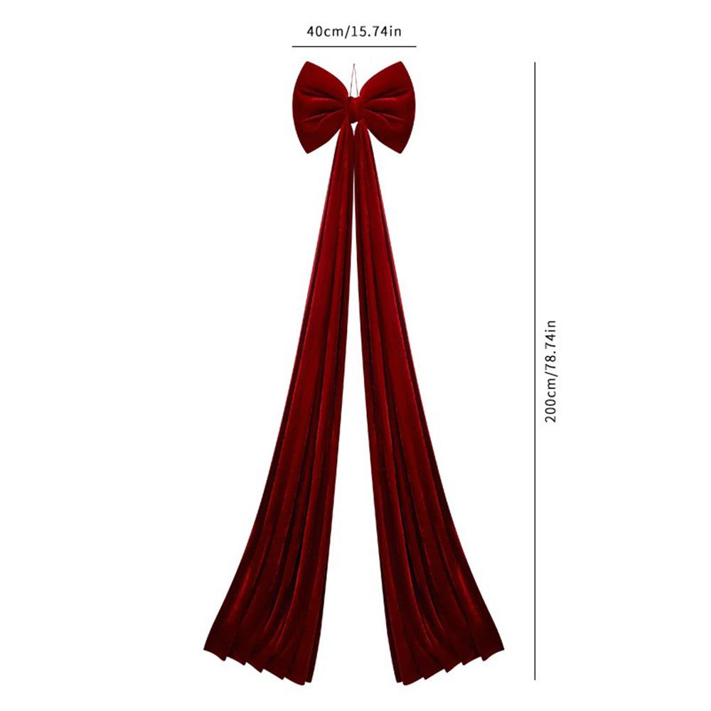 Big Red Velvet Bow For Valentine'S Xmas Decoration Tree Topper