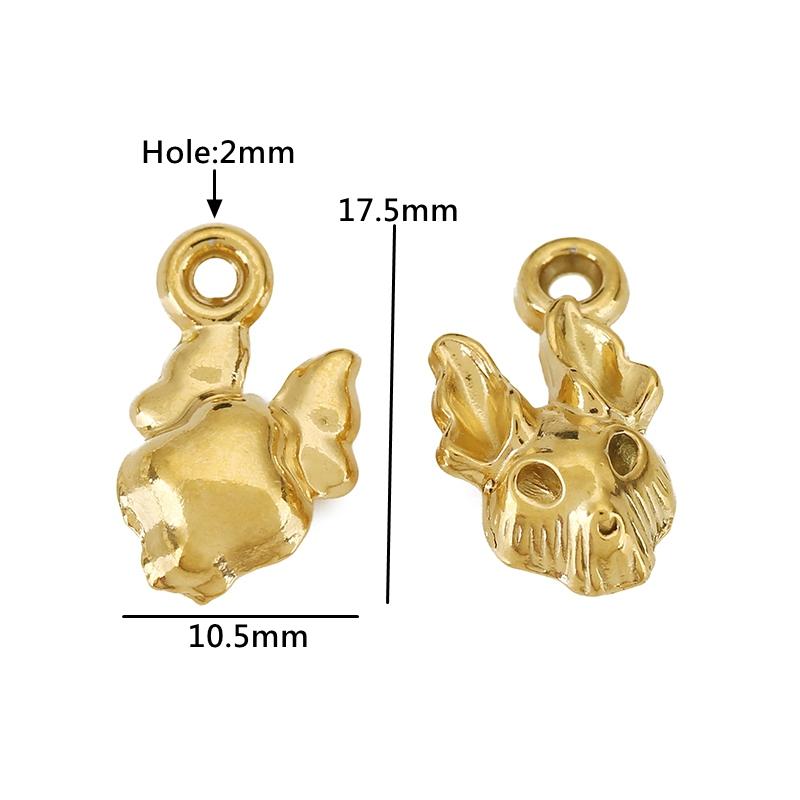 3pcs Lipstick Rabbit Conch Lovers Charms Skull Heart Mushroom Stainless Steel Pendants for DIY Necklace Bracelet Jewelry Making