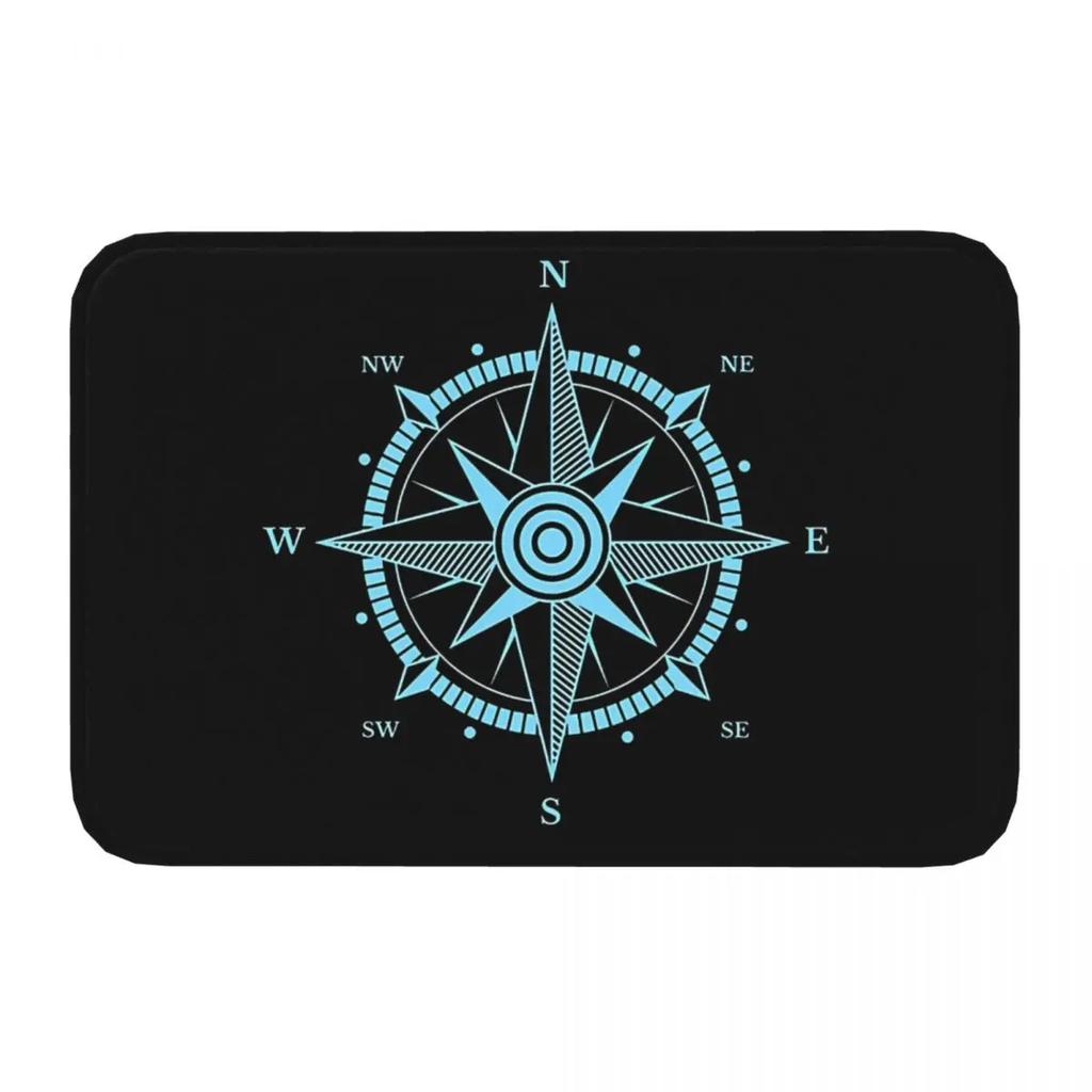 Anchor Bath Mat Nautical Compass Card Sailor Captain Door Flannel Rug Entrance Home Decor