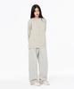 MOZMOZ Chaos Patch Terry Fleece Pigment Oversized Sweatshirt Beige