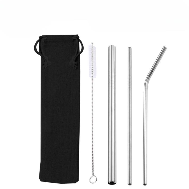 Stainless Steel Straw with Clean Brush Replacement Straw Long Straws for Stanley 40oz Cup Thermos Water Bottle Rink Metal Straw