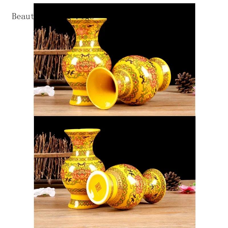 1PCS Ceramic Lotus Water Purifier Bottle for Home Furnishings Buddha Tang Color Vase Buddha Hall Feng Shui Ornament