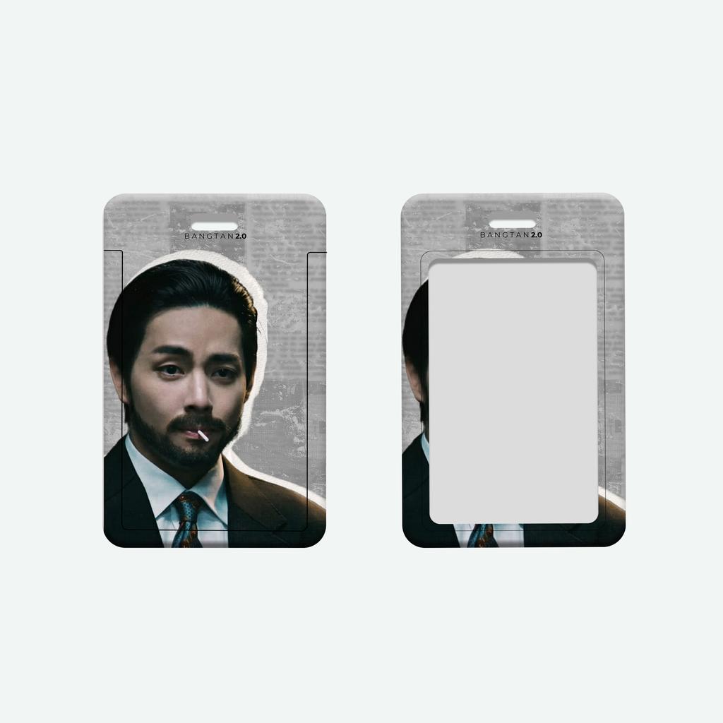 8pcs BTS Photocard Holder, Kpop Movie Style ID Badge & Card Case with Member Portrait, ARMY Fans Collectible Card Cover