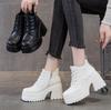 New 10Cm Genuine Leather Women Spring Knee High Platform Booties Winter Fashion Autumn Plush Thick Soled Fashion Shoes