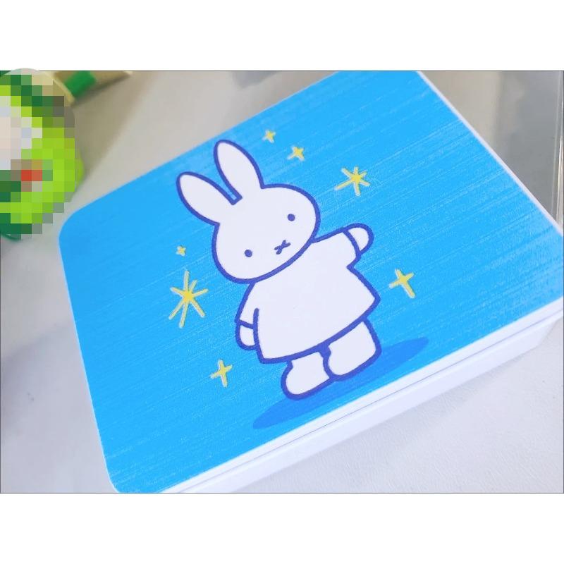 Miffy Rabbit Kawaii Iron Card Organizer Cute Cartoon Storage Box for Small Cards Stylish Metal Container for Office  Home Gifts