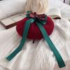 Fashion Lolita Hat Ribbon Bowknot Winter Beanie Cap Y2K Japanese Style Beret  Teenage