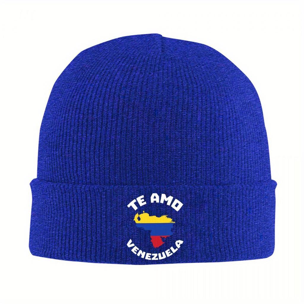 I Love VZLA - Venezuela Heart Flag Venezuelan Knitted Hat Women's Unisex's Beanie Winter Hats Warm Cap