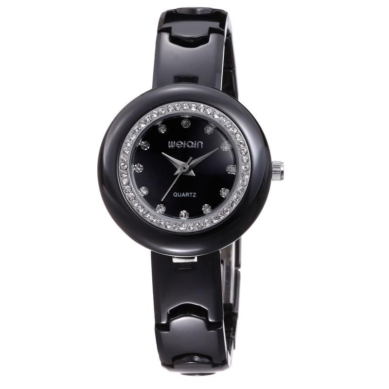 Luxury Crystal Diamond Watches Women Fashion Waterproof Quartz Ladies Casual Watch Ceramics Strap Women Watch Girl s Gift чёрный