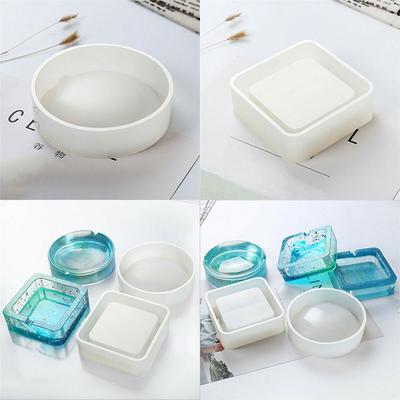 Moule à colle en forme de goutte de cristal carré DIY avec surface de table à miroir élevé et moule carré en silicone