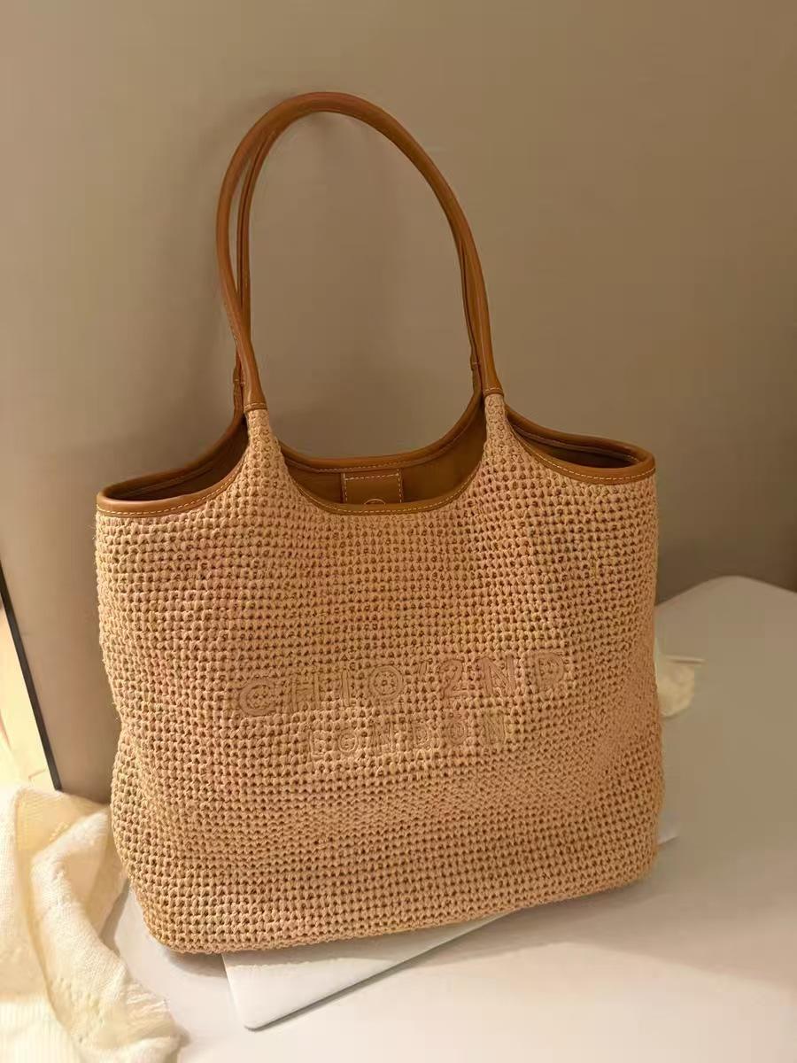 

Nanfeng Versatile Casual Rhine Spring Break Tote Bag Women s 2025 New Spring and Summer Woven Bag Large Capacity Shoulder Bag