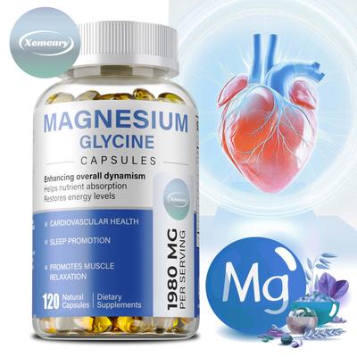 Magnesium Glycine Capsules, a Highly Absorbable Formula, Support Overall Health, Suitable for Adults, Vegan.