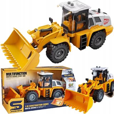 Excavator Construction Vehicle Light and Sound Effects Moving Bucket Orange
