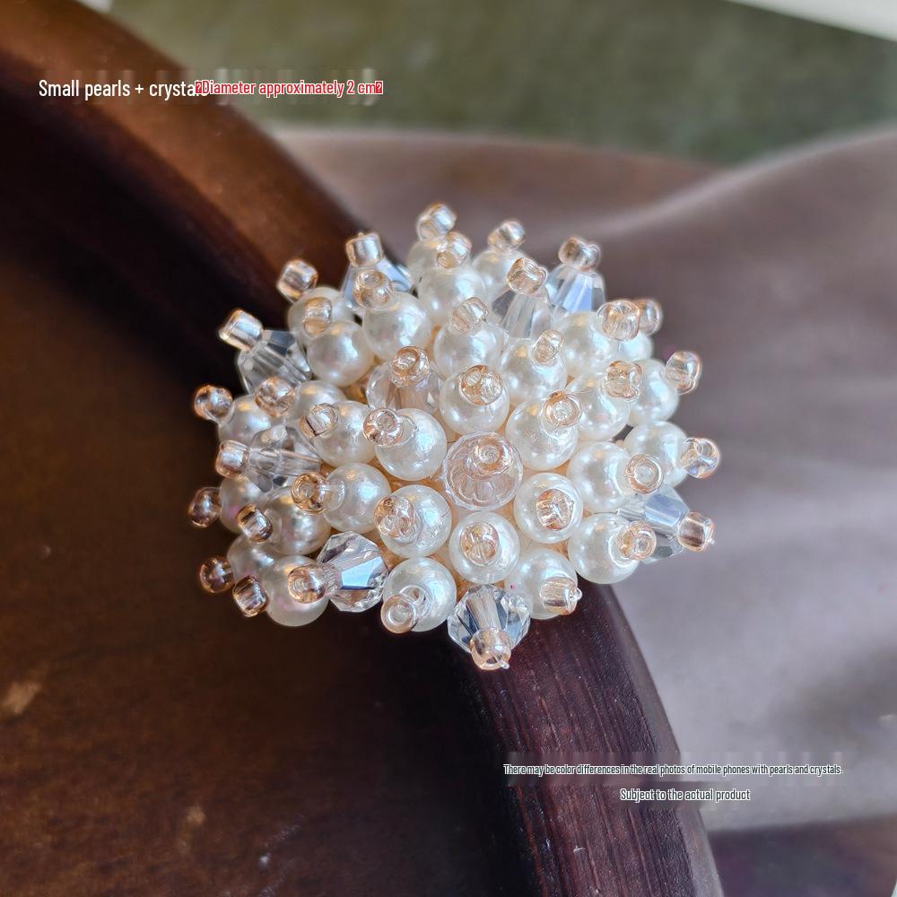 

Crystal Flower Round Brooch & Hair Accessories with Rhinestone Embellishments
