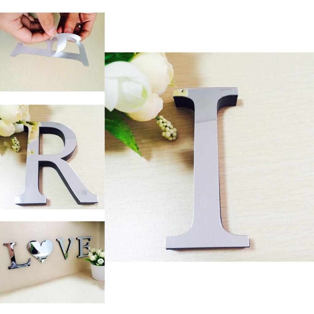Elegant 4 Letters Love Home Furniture Mirror Tiles Wall Sticker For Stylish Decor