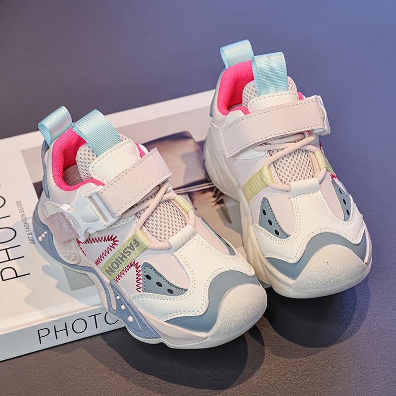 Kinder-Anti-Kollisions-Sportschuhe, Herbstkollektion, Jungen- und Mädchen-Color-Blocking-Laufschuhe, Freizeitschuhe für Kinder