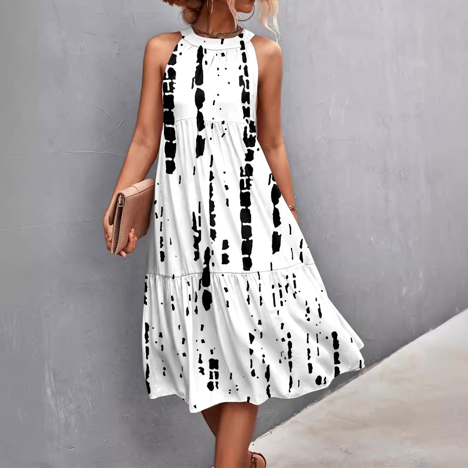 

Женские летние свободные повседневные пляжные платья без рукавов с однотонным принтом и висячим вырезом XXXXXL