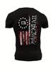 Men'S Casual Crew Neck T-Shirt with 1776 American Flag We The People Print Geometric Stretch Fabric Summer Regular Fit Tee