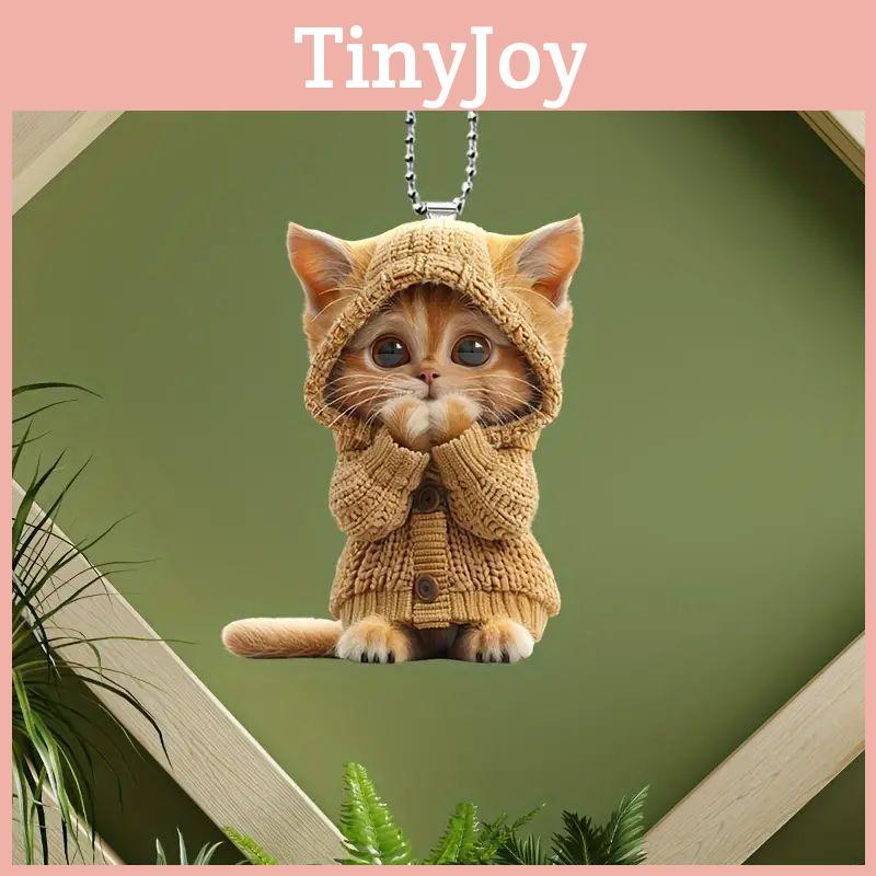 Car Acrylic Pendant With Cute Cat Christmas Tree Decoration Vehicle Interior
