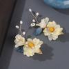 2pcs Chinese Style Hair Clip Classical Elegant Glass Flower Hair Clip For Women Fairy Hanfu Hair Accessories Exquisite Barrettes