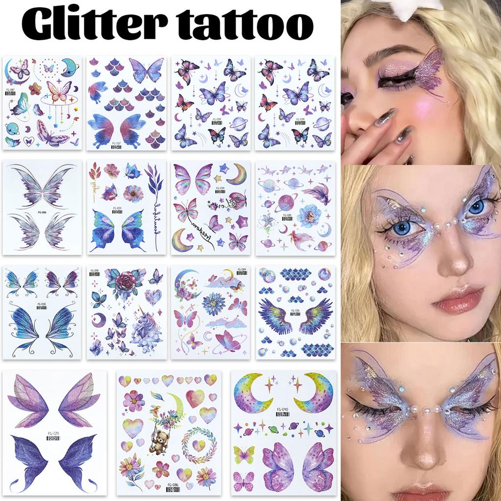 Party Stickers, Trendy Gold and Silver Embossed Valentine's Day Tattoo Stickers, Waterproof and Long-lasting Fake Tattoo Stickers