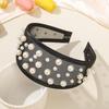Women Mesh Headband with Faux Pearl Design Lightweight Comfortable Wide-Edged Hair Hoop Hair Accessories