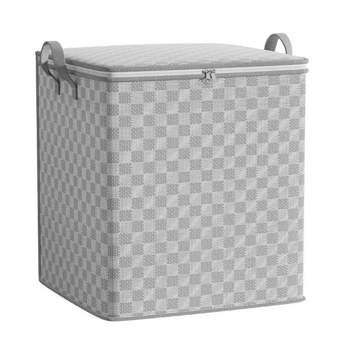 Очень большой контейнер для хранения тканей объемом 220 литров для одеял, постельного белья, одежды и нижнего белья - портативный и легкий, с молниями и ручками, удобный для переноски 110 liters светло-серый