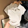 Cotton Summer Sexy Women's T Shirt Skinny Slim Basic Solid Crop Short Sleeve TShirtCasual Tee Women