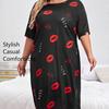 Women's Dress, Summer Nightgown Made of Milk Silk with Short Sleeves, Plus Size Home Wear