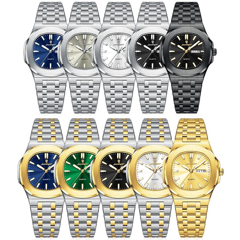 Watch For Woman Luminous Date Week Square Ladies Watch Stainless Steel Quartz Women's Watches Female Reloj