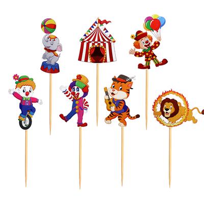 7pcs Circus Clown Cake Topper Adorable For Birthday Party PRE-ASSEMBLEDWIDELY Cake Decorating Tools