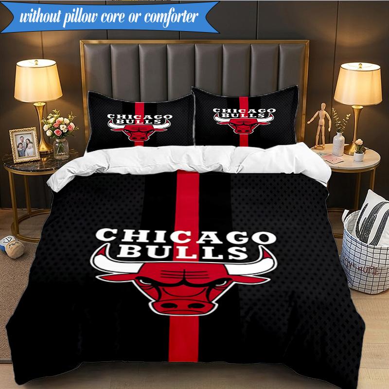 3PCS Bull Basketball Artwork Bedding Set,Including 1pc Duvet Cover And 2pcs Pillowcases Perfect for Bedroom, Dormitory, Fan Christmas Gift
