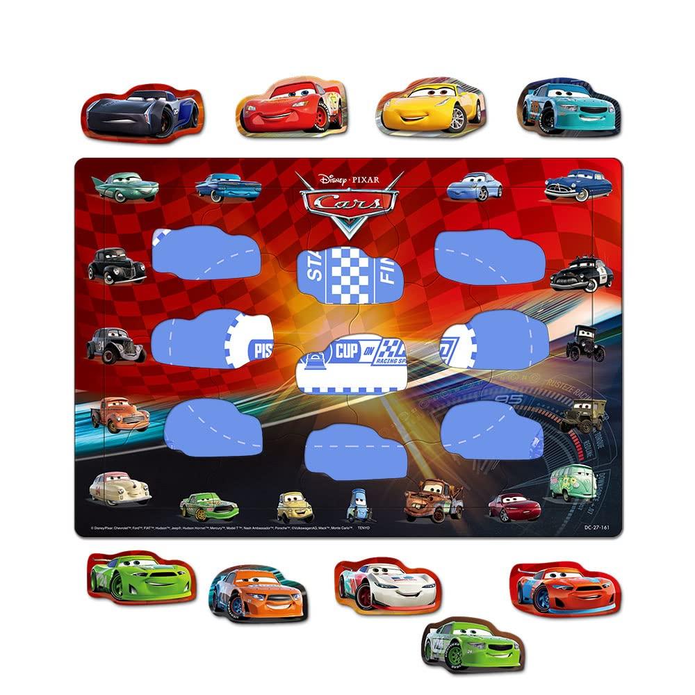 Tenyo Disney Cars Pretend Racing Puzzle, 27-Piece Children's Puzzle, W Series DC-27-161, Coat with Storage Cover, Ages 5 and Up
