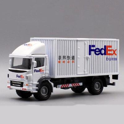 Nové 1:Odlitek z 60 automobilové kovové slitiny Komerční vozidlo Expresní dodávka FedEx Odlitky nákladního kamionu Model hračky F Dětská kolekce Dárky