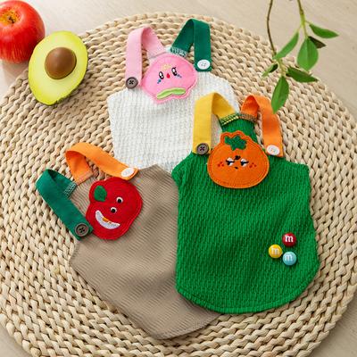 Spring Summer Dog Cute Cartoon Fruit Patch Show Traction Sling Cat Two Feet Teddy Bigbear Pet Clothing