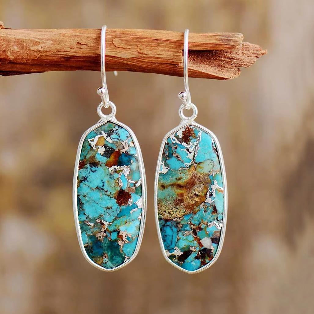 Designer high-quality light luxury natural stone earrings earrings popular retro fashion jewelry