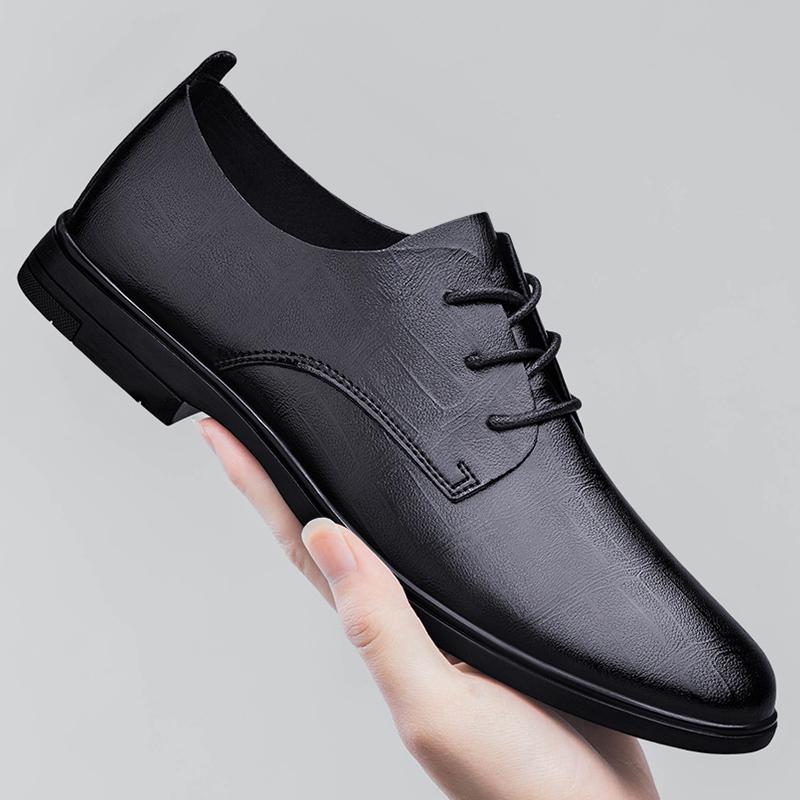 2026 Outdoor Lightweight Black Men's Lace-up Shoes  Classic Formal Casual Shoes  Business Meeting and Daily Commuting Flat Shoes