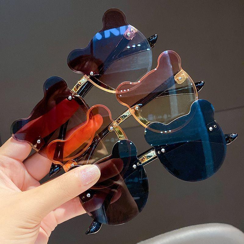 New Children'S Bear Sunglasses Cartoon Copy Sunscreen Uv Protection Cute Baby Sunglasses Outdoor Cat Ear Frameless