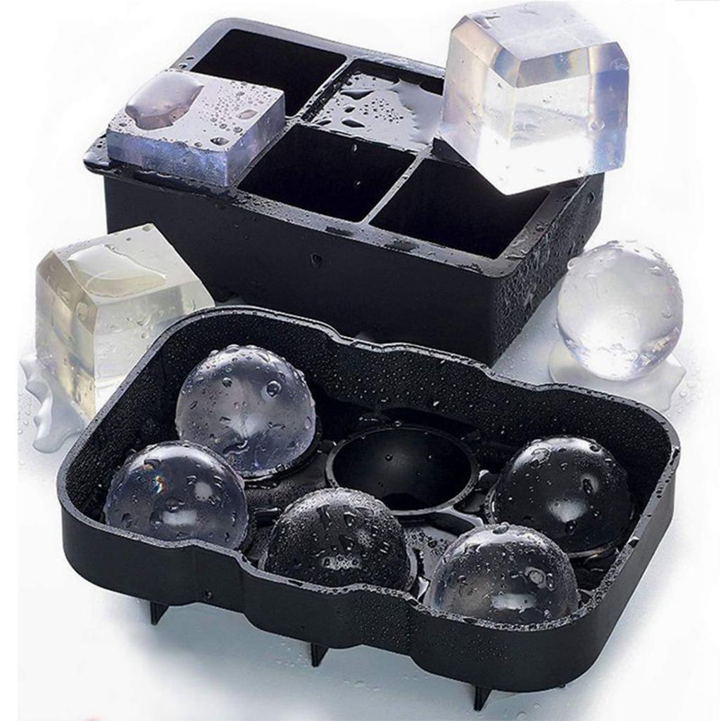 Ice Tray Ice Cube Ball Maker Mold Silicone Box Easy Release with Lid for Bar Home