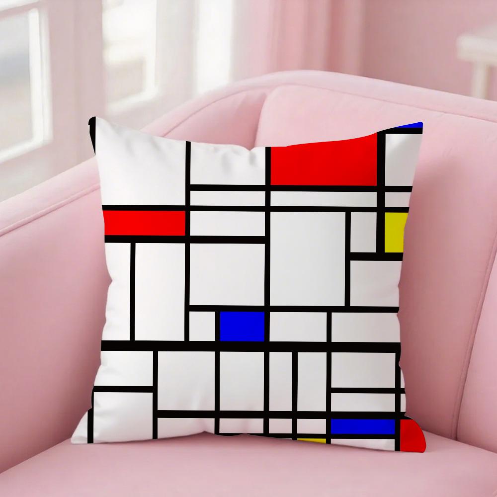 Mondrian Pillow Case Pillowcover Square Pillowcase Sofa With For Pattern Comfortable Cushionsuitable All Kinds Of Room