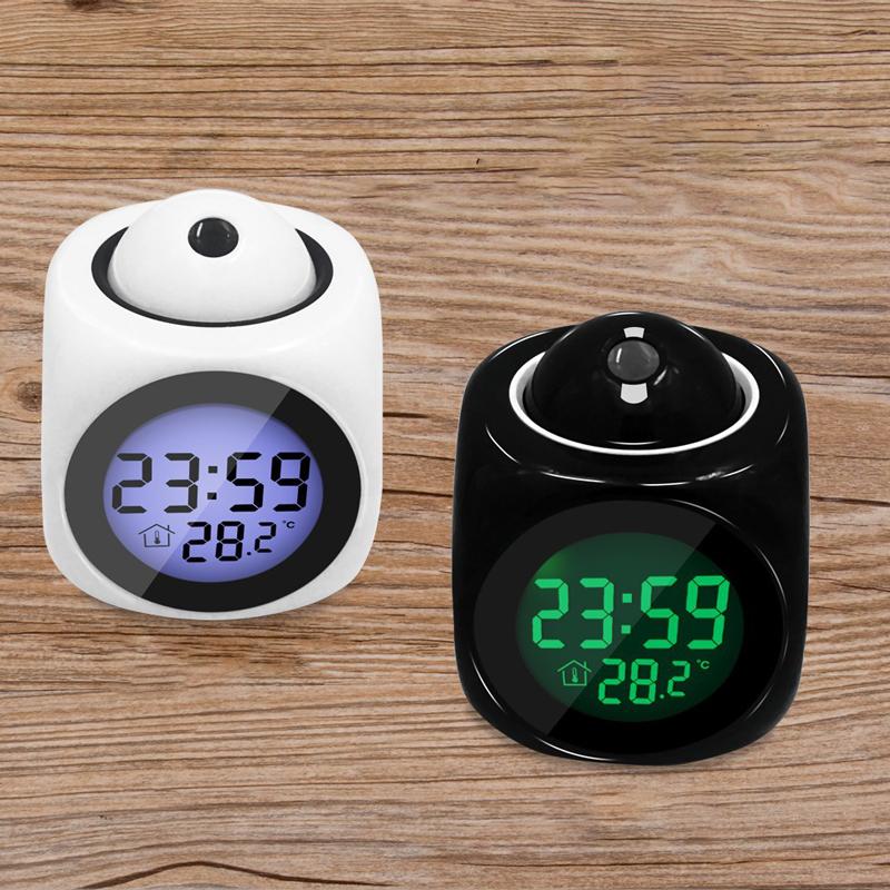 Multi-function Projection Chime Clock LED Light Projection Alarm Clock Voice Chime Clock Projection Clock