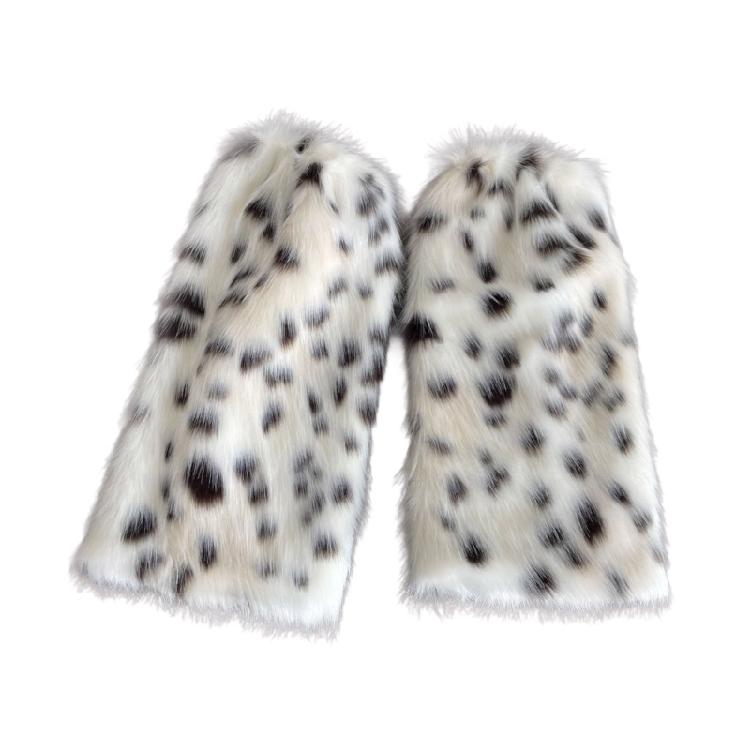 Ghette Stivali Svasati Pelose Morbide, Polsini Scaldamuscoli per Donne, Fantasia Leopardo Vintage, Coprigambe in Peluche, Calzini Lunghi a Tubo