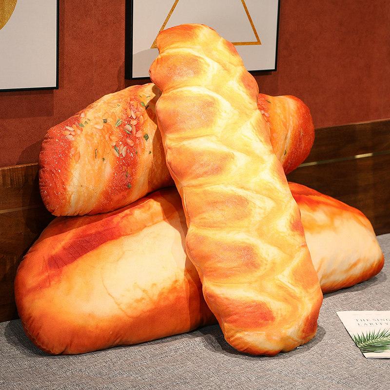 20-110cm French Bread Plush Throw Pillow Soft Realistic Printed and Dyeing Pillow Sofa Kitchen Decoration Party Gift