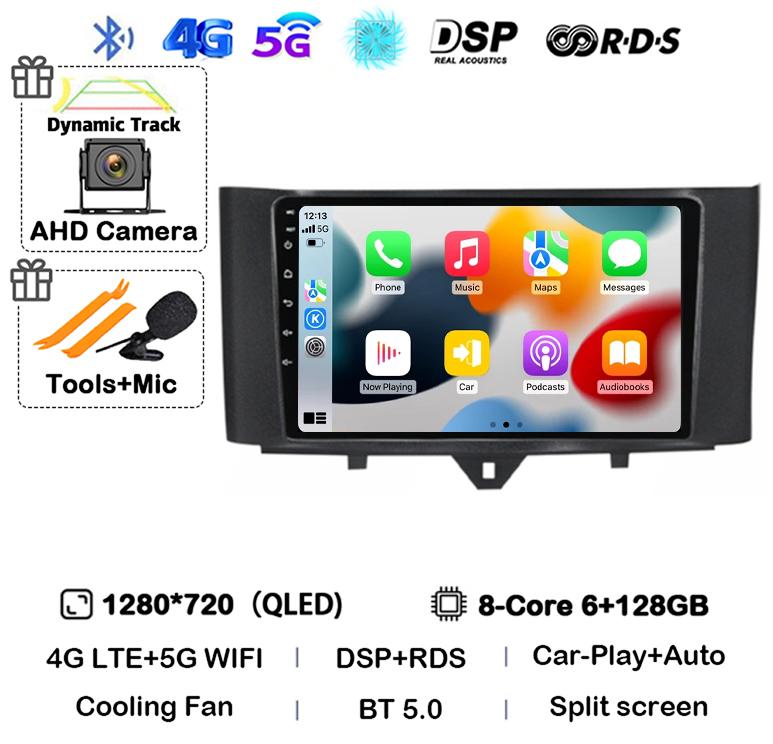 Android 14 Carplay Car Radio For Mercedes Benz Smart Fortwo 2006 -2011 2012 2013 2014 2015 Multimedia Video Player GPS Stereo 4G