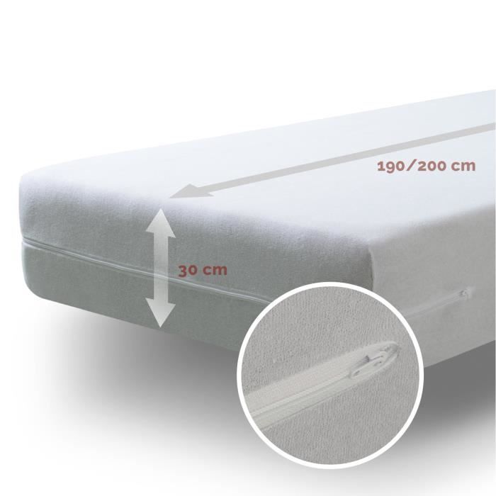 Housse de matelas - tural - 80x190/200cm - 100% coton - élastique - lavable