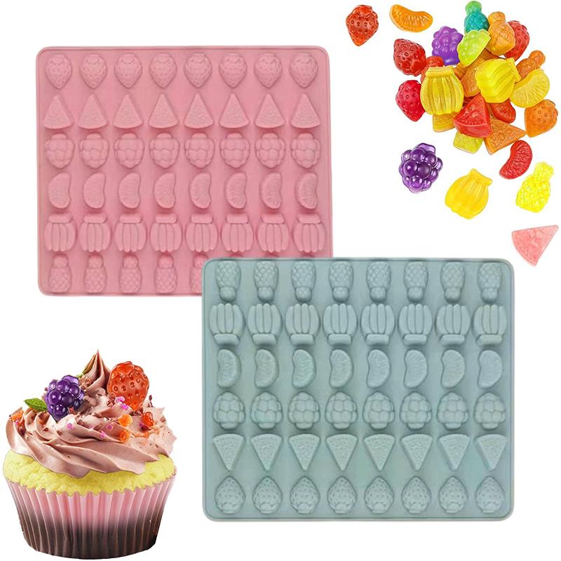 Fruit Gummy Mold, Fruit Snack Mold Silicone 48 Cavity Mini Fruits Gummy Mold Silicone For Chocolate, Candy, Cake Decorations 1pcs