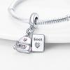 S925 Silver DIY Cute Backpack And Book Two-Piece Charms  Jewelry Making Bead Accessories