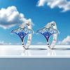 Orstarry Original 925 Silber Blauer Teufelsfisch Ohrringe Damen Creolen Ohrring Jubiläums Schmuck Trendige Geschenke